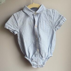 Janie and Jack Blue Seersucker Bodysuit
